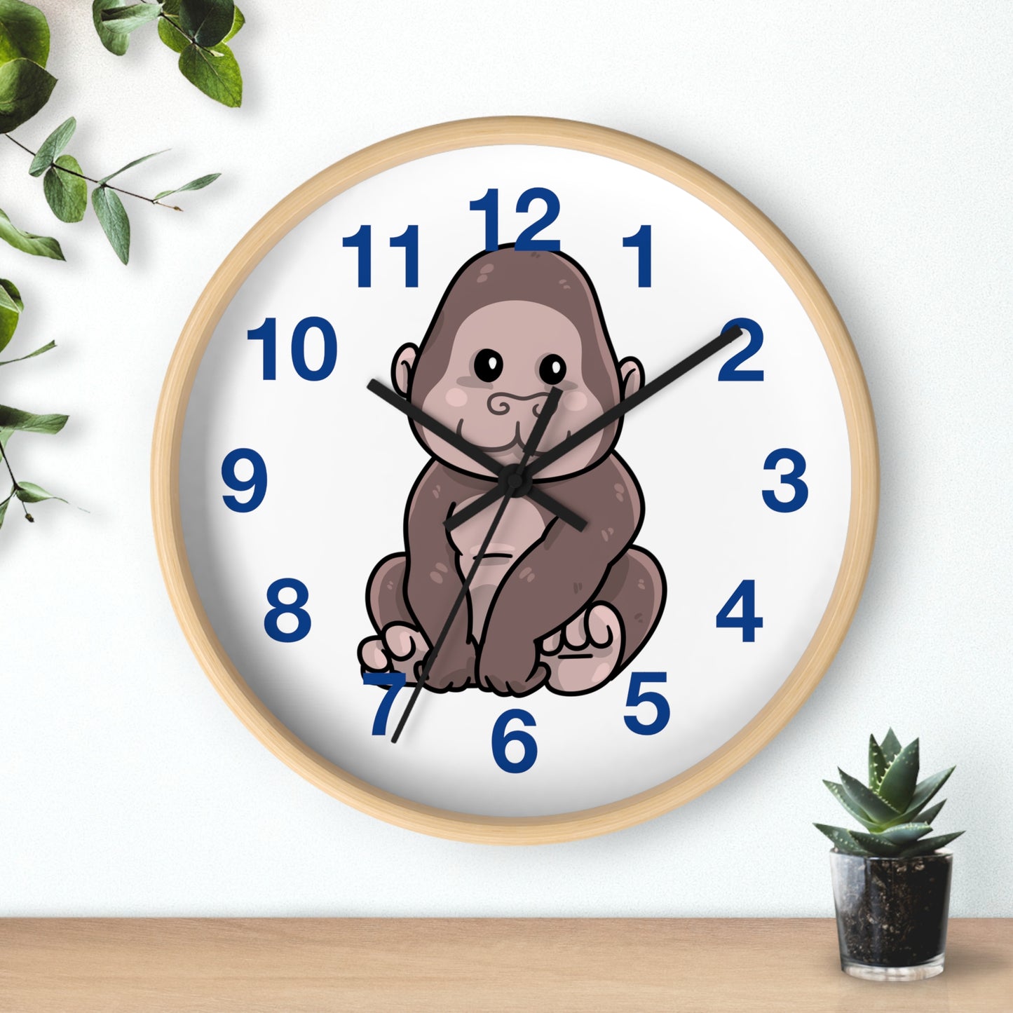 Cute Gorilla Wall Clock - Kid's Room Decor, Playroom Wall Art