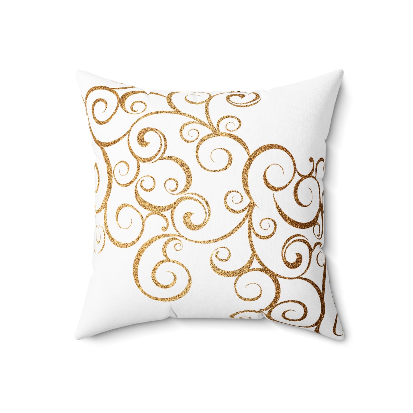 Elegant Decorative Pillow with Gold Swirl Design, Cozy Home Accent, Perfect for Living Room, Holidays, Gift Idea