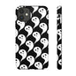 Ghost Pattern Phone Case, Cute Ghost Cell Phone Cover, Halloween Accessory, Spooky Gift, Black and White Phone Case