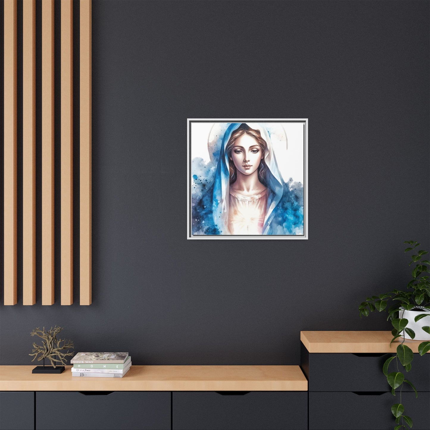 Framed Canvas Art Print, Spiritual Decor, Religious Artwork, Wall Decor, Gift for Faith, Elegant Home Decoration