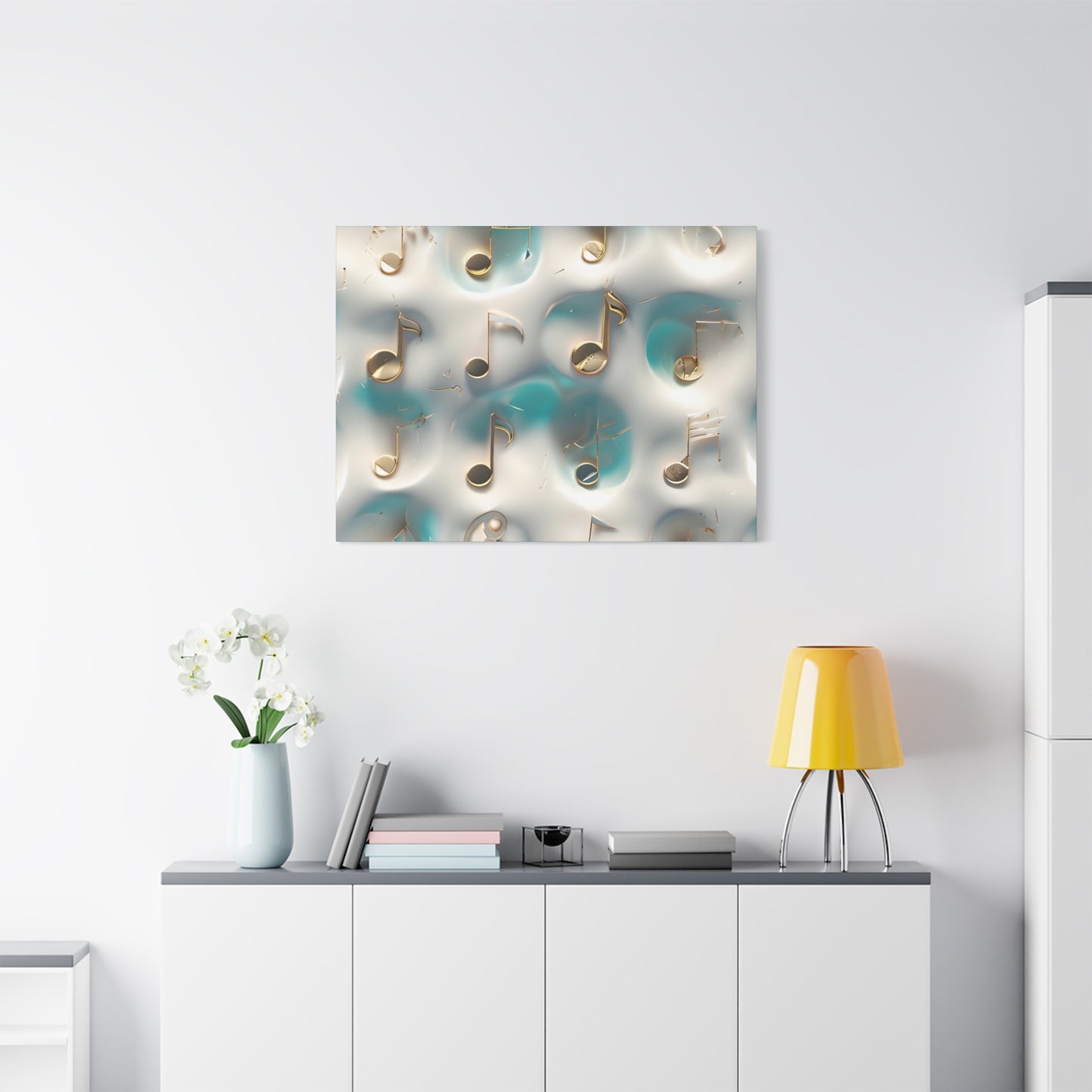 Musical Notes Wall Art Canvas, Elegant Home Decor, Perfect for Musicians, Music Lovers, Gifts for Music Teachers, Unique Art Piece