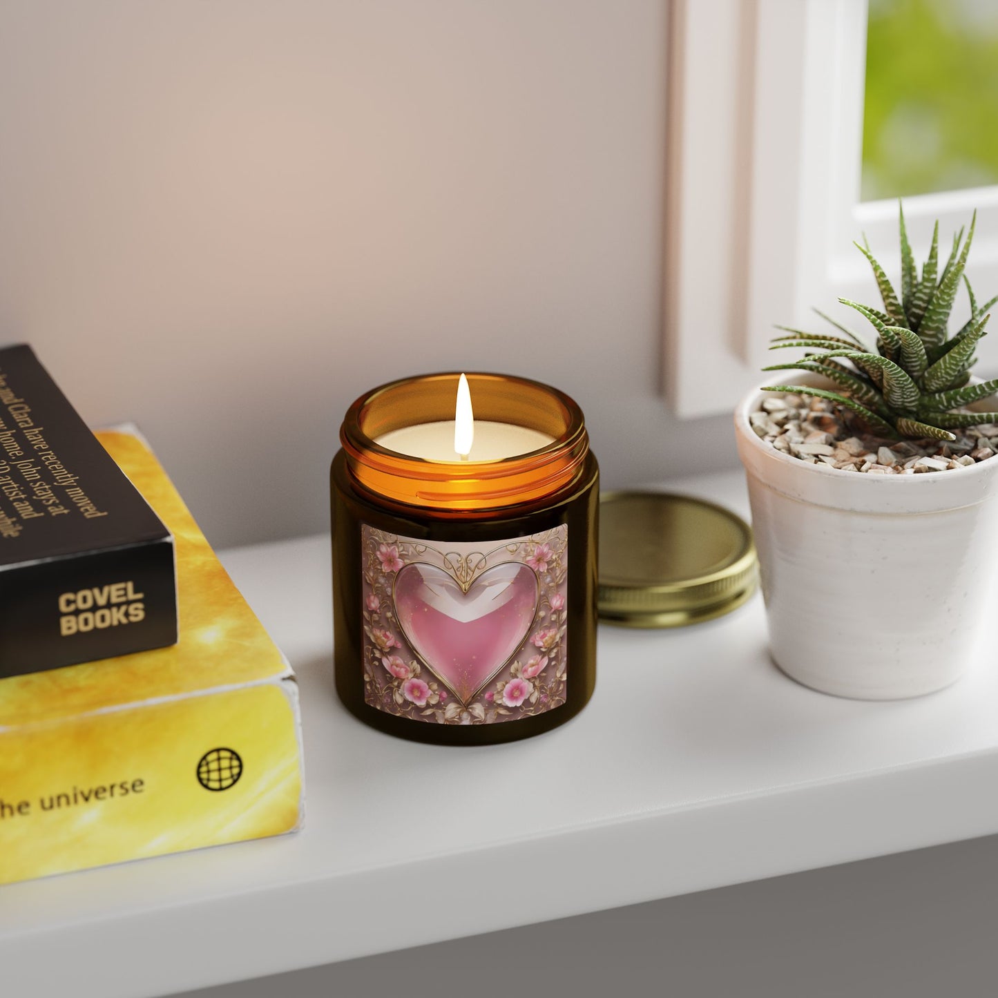 Coconut Apricot Heart Scented Candle (4oz/9oz)