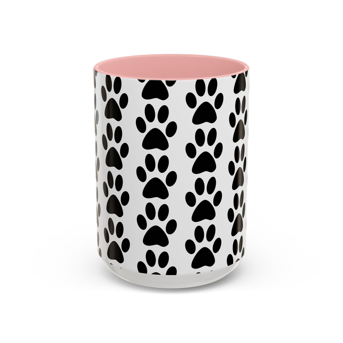 Paw Print Accent Coffee Mug - Dog Lover Gift, Black and White Pet Mug, Cute Animal Decor, Personalized Pet Owner Present, Coffee Tea Cup