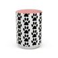 Paw Print Accent Coffee Mug - Dog Lover Gift, Black and White Pet Mug, Cute Animal Decor, Personalized Pet Owner Present, Coffee Tea Cup