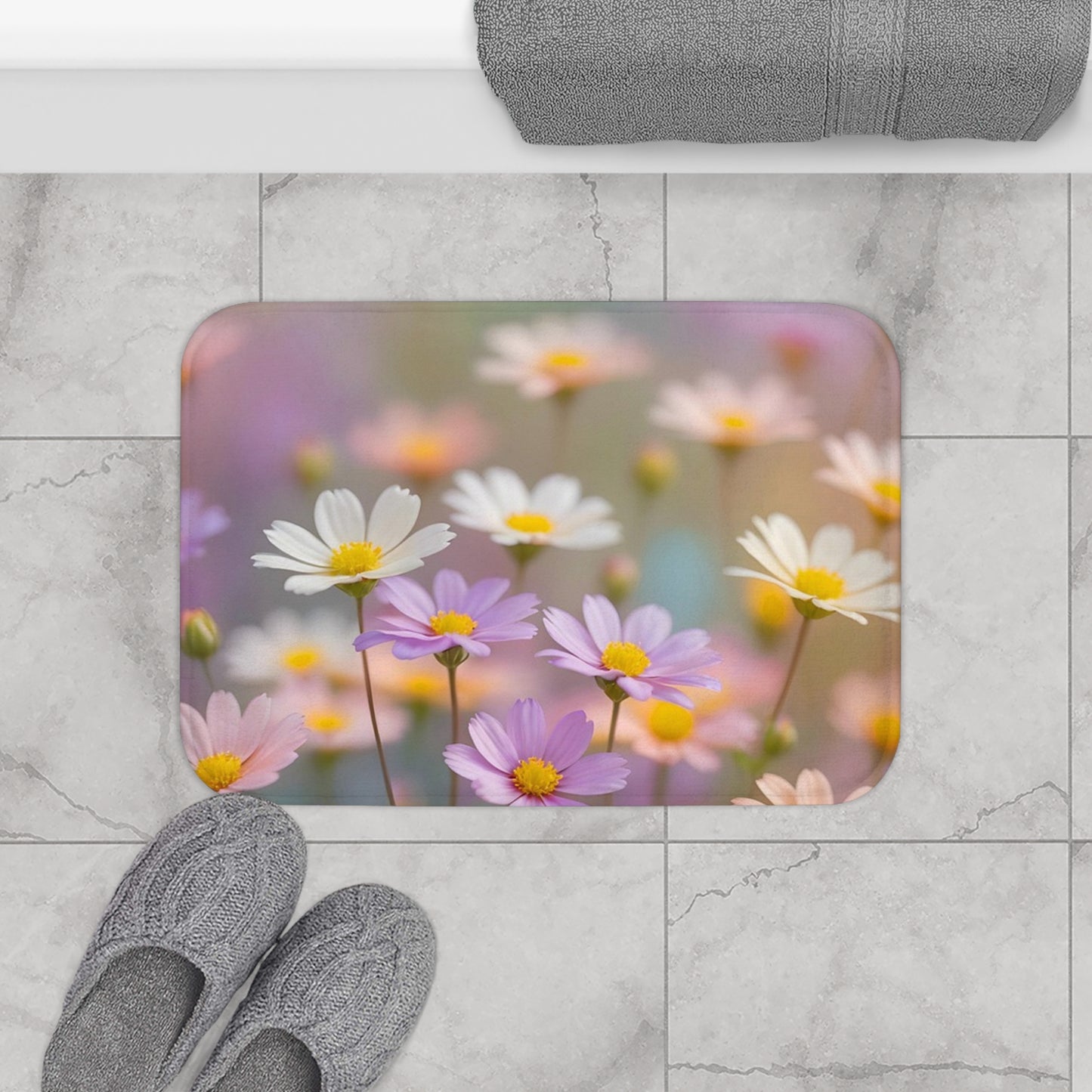 Floral Delight Bath Mat | Spring Decor, Bathroom Accessories, Gift for Her, Home Decor, Flower Design