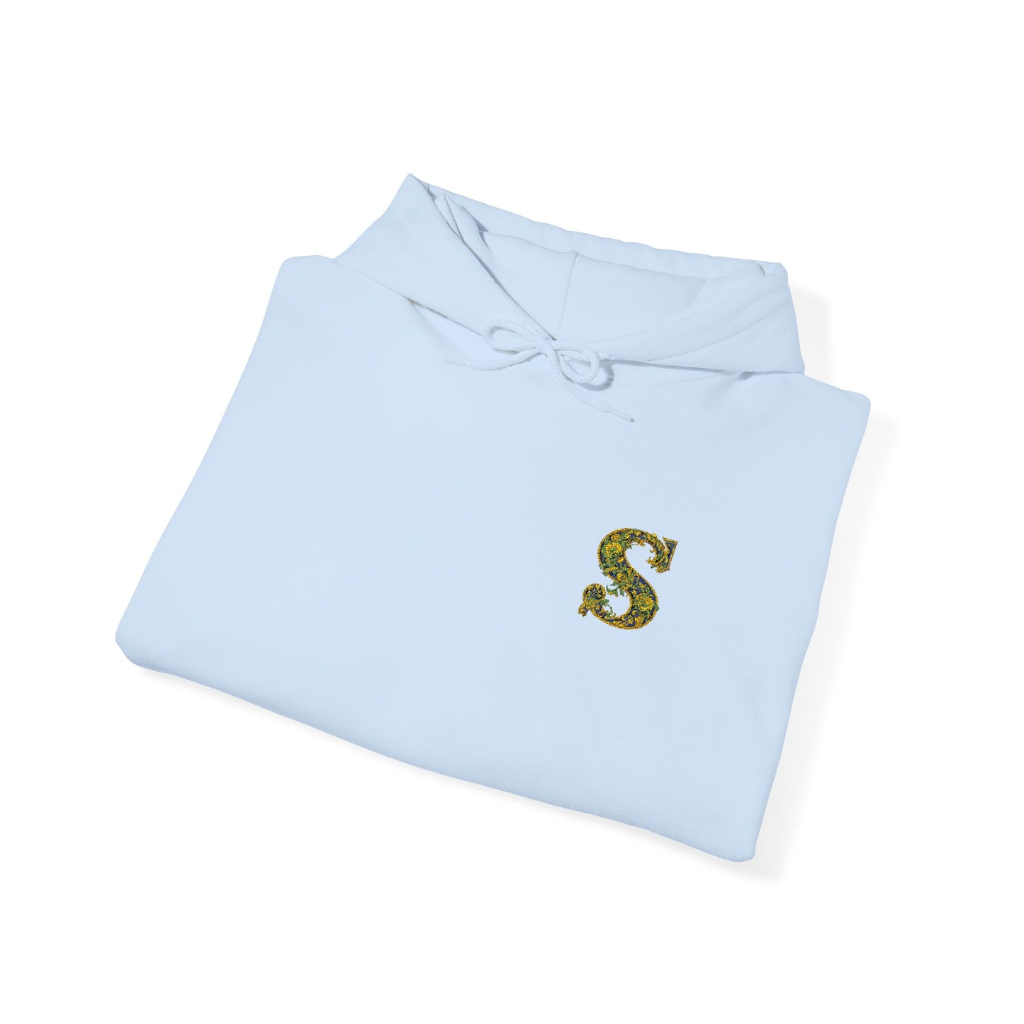 Floral S Initial Hoodie — Monogrammed Flower Letter Sweatshirt