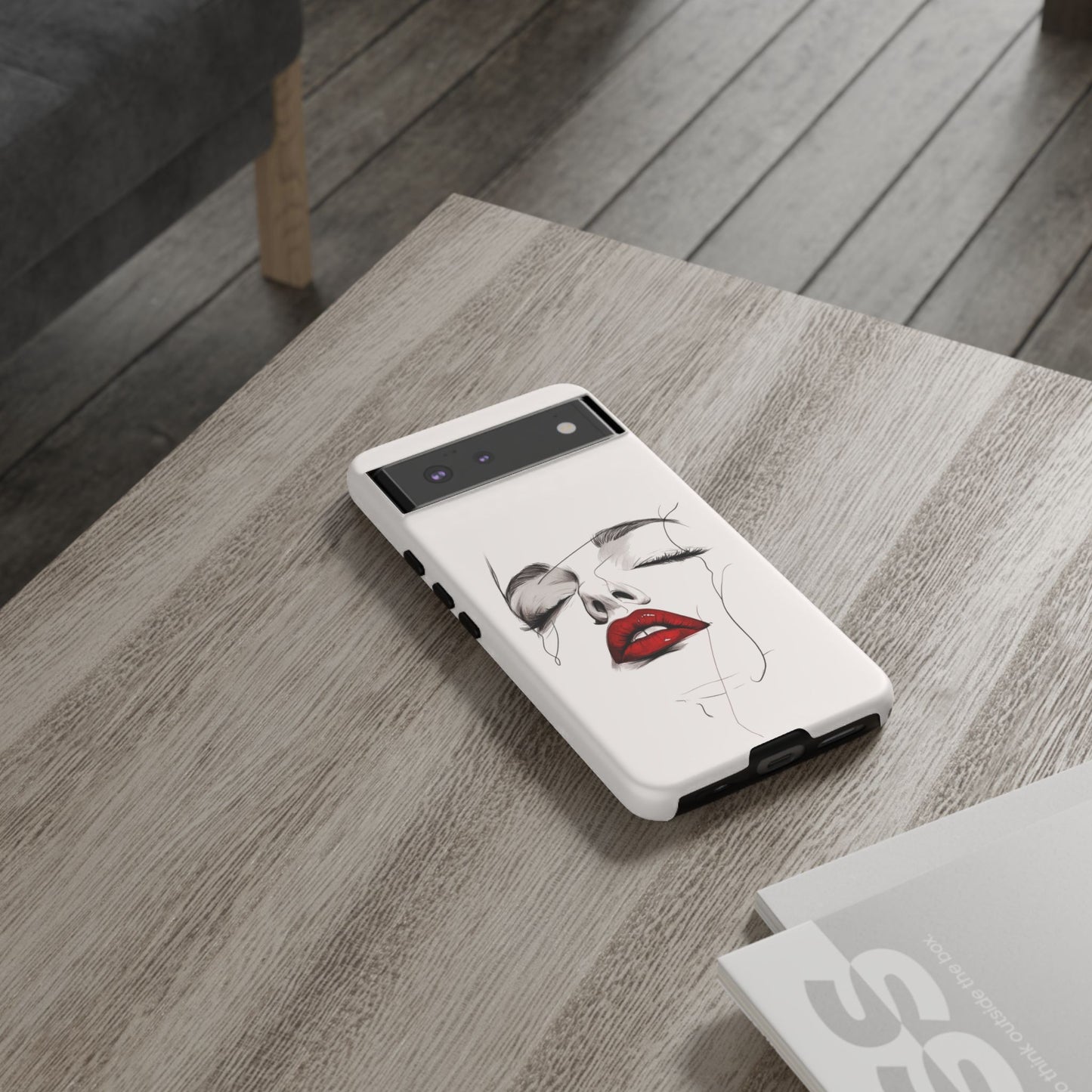 Stylish Phone Case with Artistic Lip Design, Femme Tech Accessory, Trendy Device Cover, Gift for Her, Unique Phone Accessories