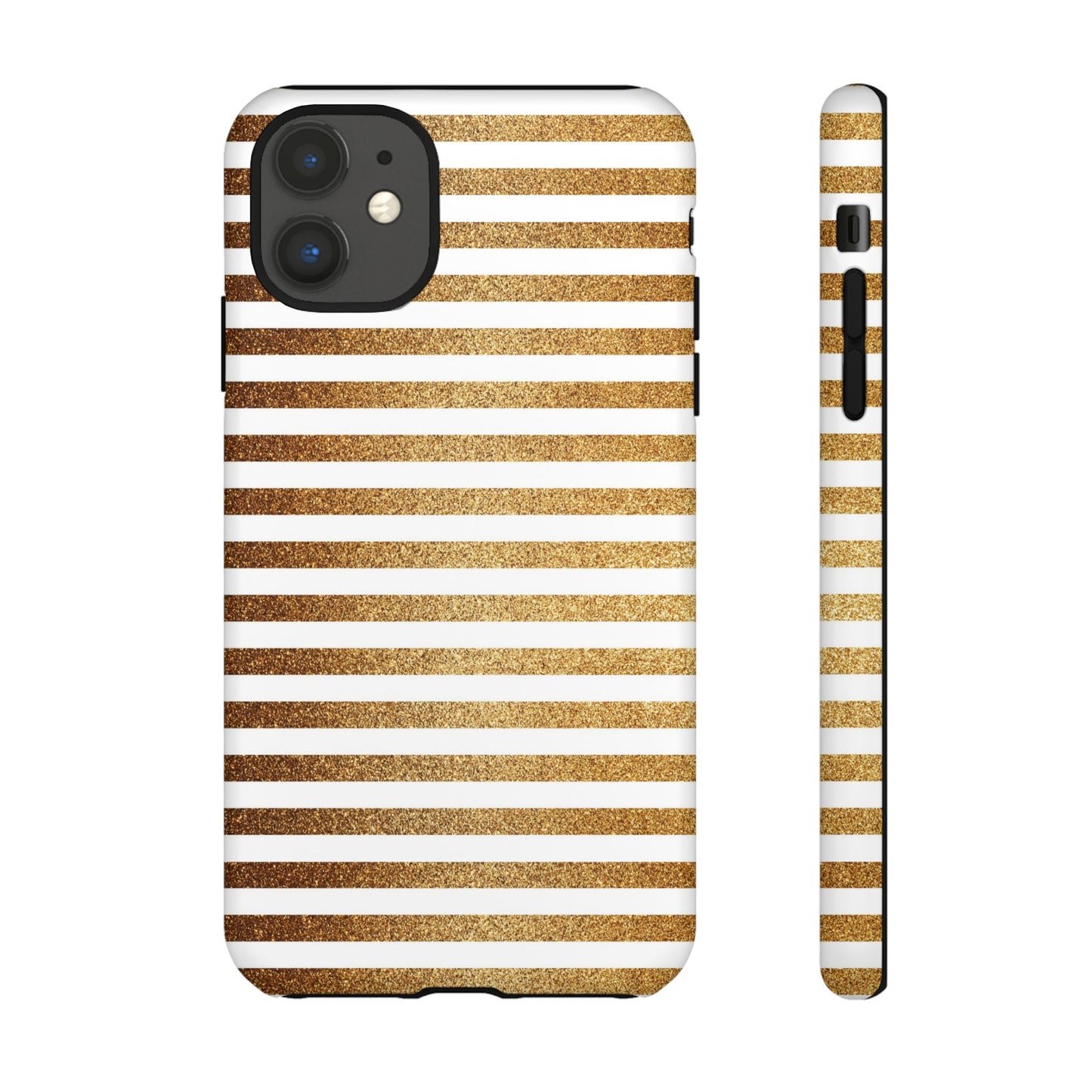 Glamorous Gold Striped Phone Case | Tough Cases, Stylish Phone Cover, Chic Accessories, Gift for Her, Fashionable Tech