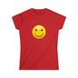 Smiley Face Women's Softstyle Tee, Casual T-Shirt, Happy Graphic Tee, Summer Shirt, Birthday Gift, Everyday Wear