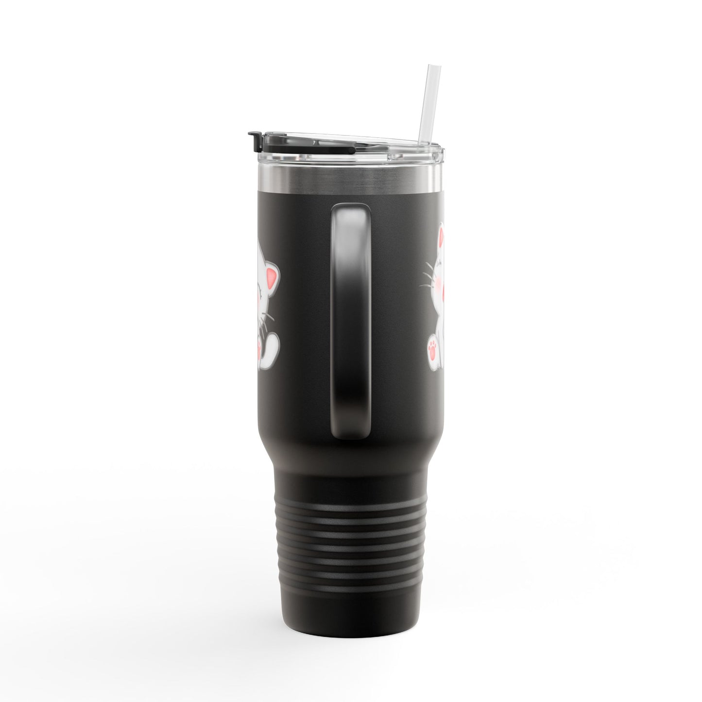 Cute Cat Insulated Travel Mug, 40oz | Funny Coffee Mug for Cat Lovers, Animal Lover Gift, Travel Tumbler, Pet Themed Drinkware
