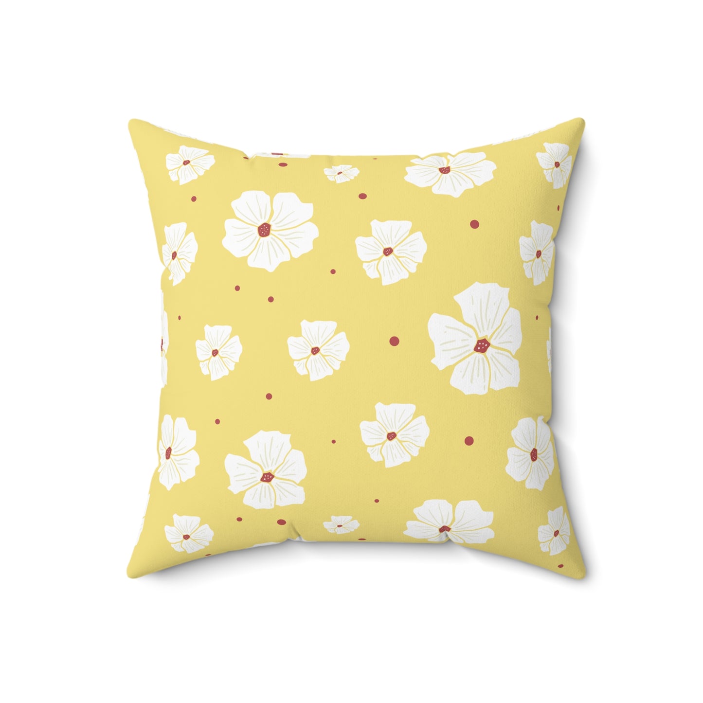Floral Yellow Square Pillow – Cozy Home Decor, Gift for Her, Spring Accent, Mother's Day, Tropical Vibe