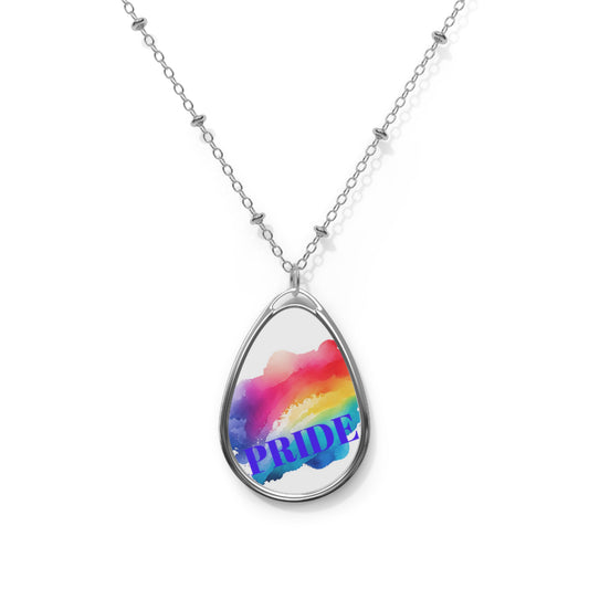 Pride Oval Necklace, LGBTQ+ Jewelry, Colorful Pendant, Gift for Her, Celebration Necklace, Meaningful Accessories