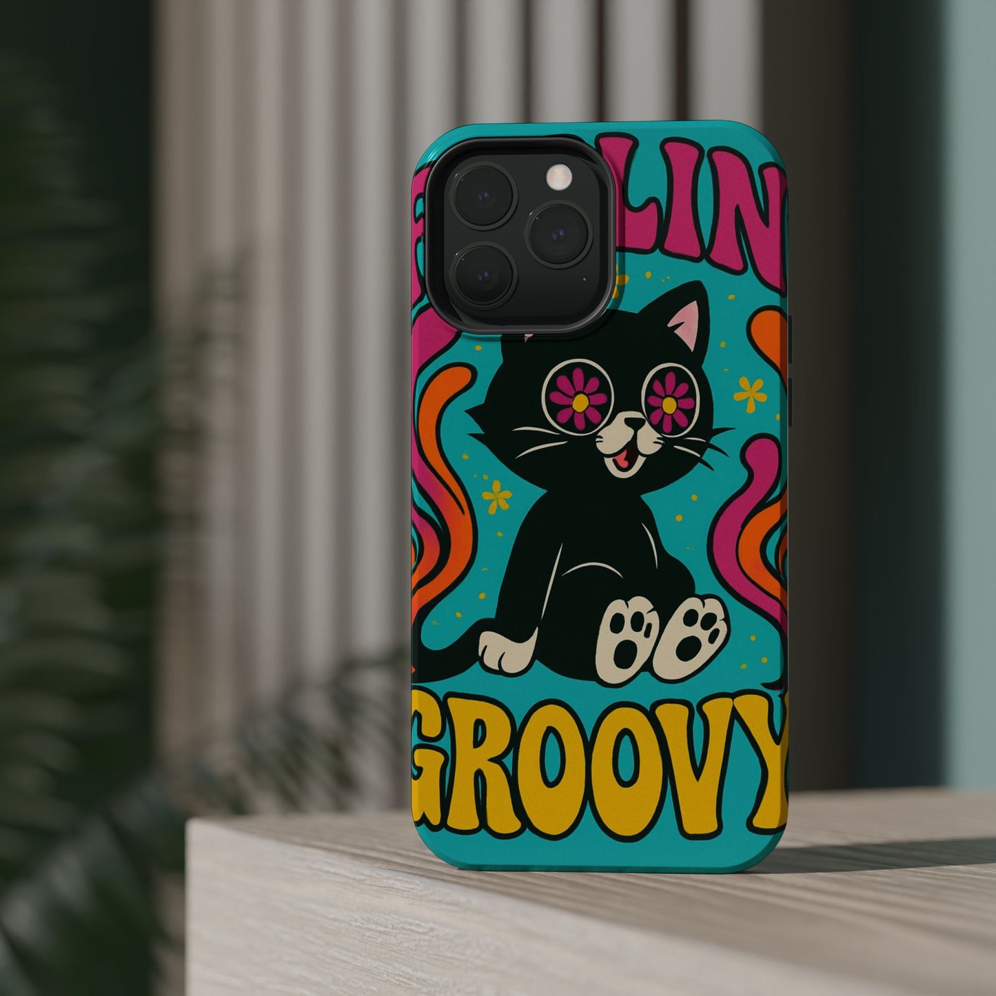 Groovy Cat Magnetic Impact-Resistant Phone Case