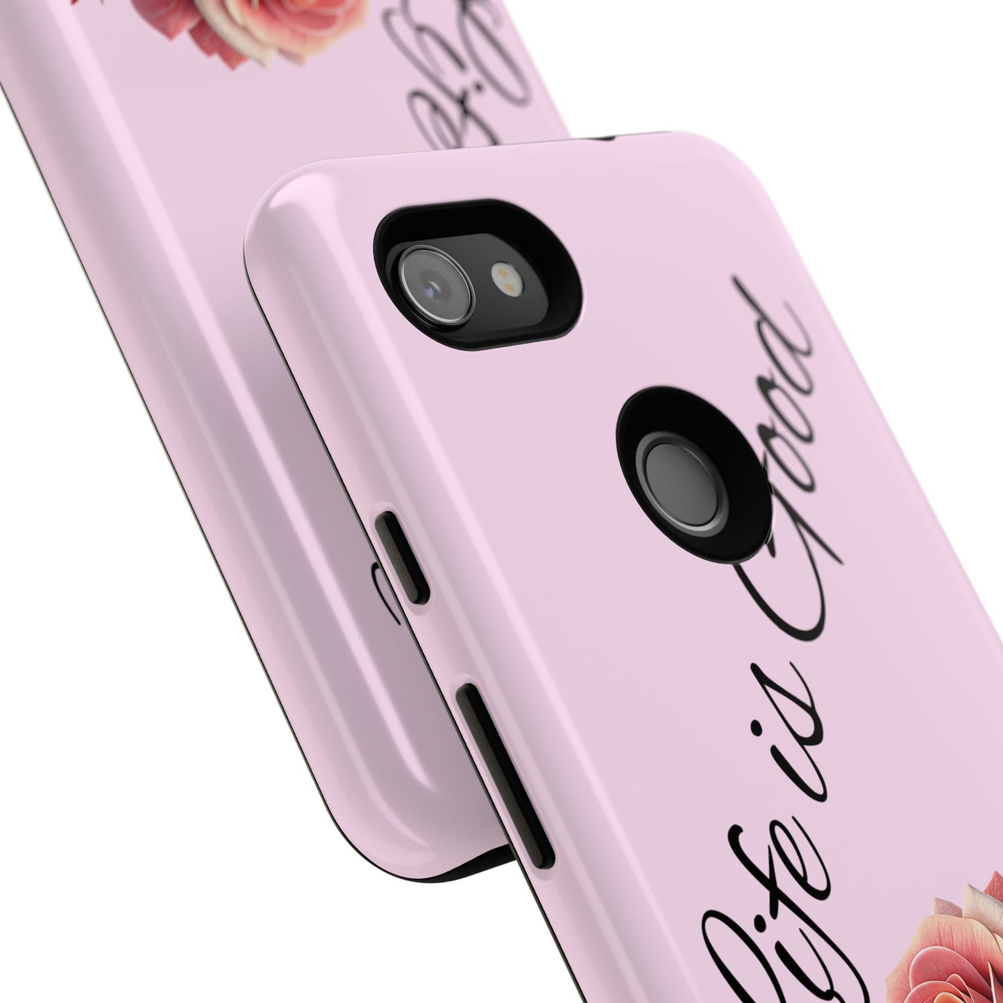 Roses & Positivity Phone Case - Floral Design, Life is Good, Tough Cases for Everyday Wear, Gift for Friends, Mother's Day, Spring [...]