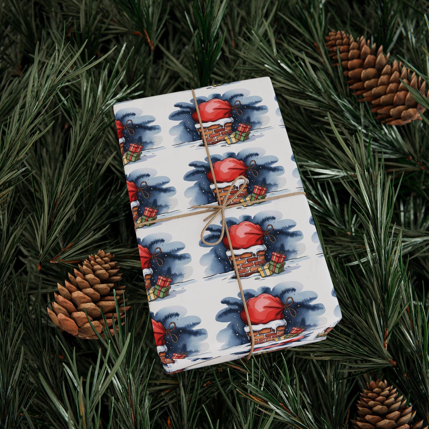 Wrapping Paper - Cute Cartoon Heart and Gift Pattern, Valentine’s Day & Birthday Gift Wrap