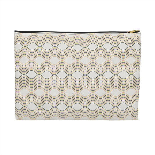 Wavy Pattern Accessory Pouch - Stylish Makeup Bag, Travel Organizer, Gift Idea, Modern Clutch, Storage Case