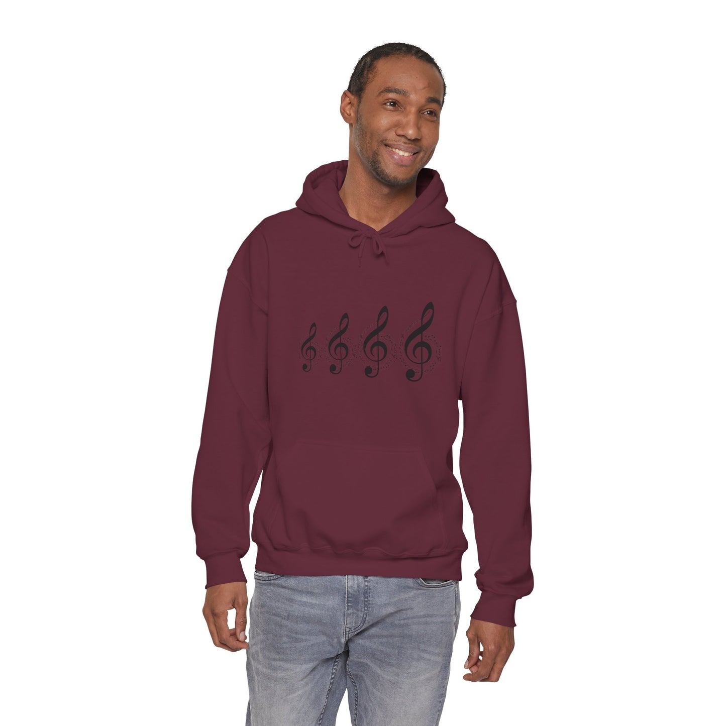 Treble Clef Hoodie – Minimal Music Note Graphic Sweatshirt for Musicians