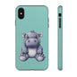 Cute Hippo Phone Case, Tough Phone Cover, Fun Animal Case, Gift for Kids, Cute Decor, Birthday Present