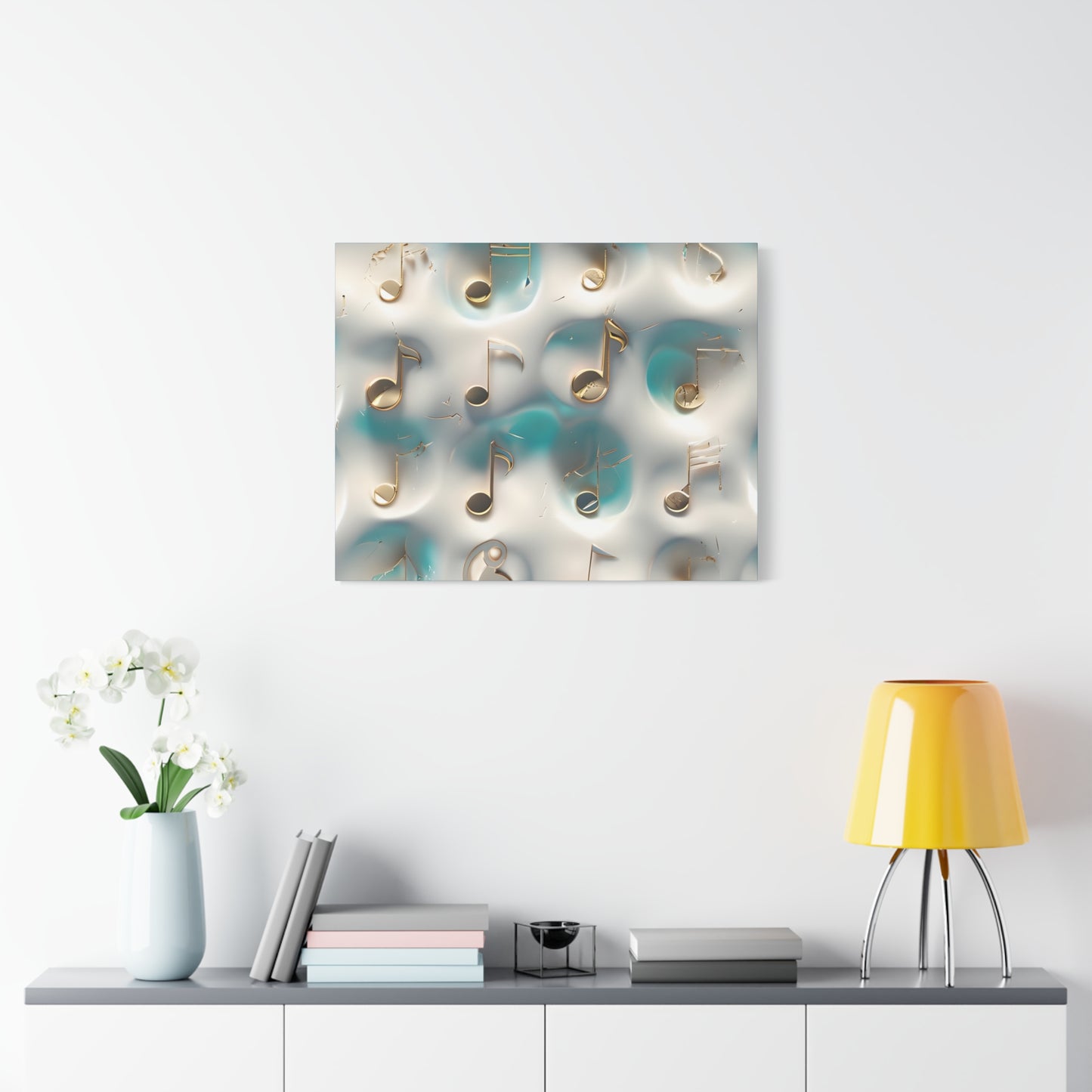 Musical Notes Wall Art Canvas, Elegant Home Decor, Perfect for Musicians, Music Lovers, Gifts for Music Teachers, Unique Art Piece