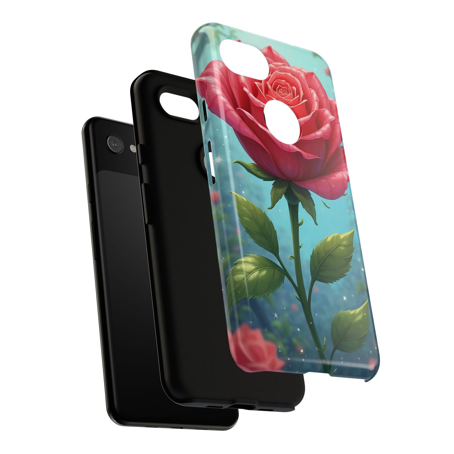 Floral Phone Case, Tough Cases with Elegant Rose Design, Stylish iPhone Cover, Rose Flower Gift for Nature Lovers, Unique Mobile Accessories