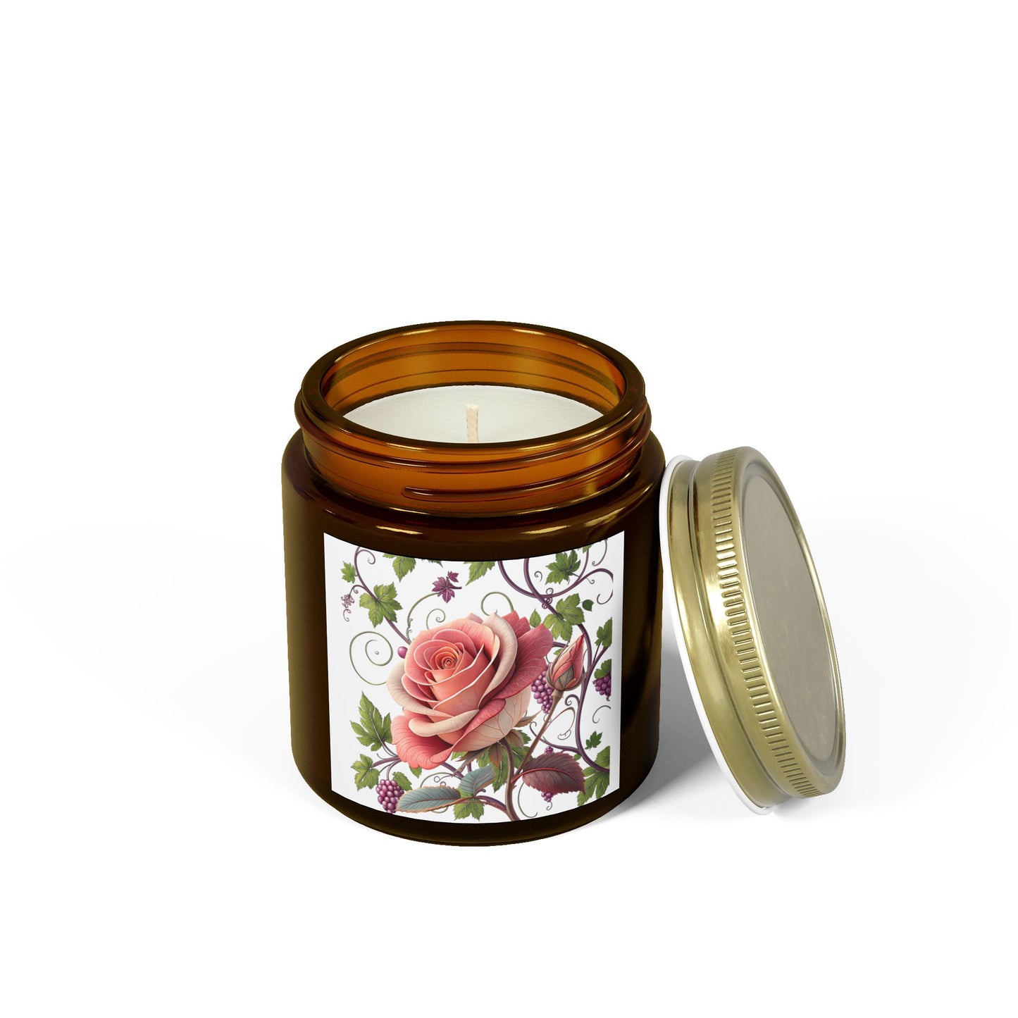 Romantic Floral Scented Candle, Perfect Gift for Her, Rose Essence, Home Decor, Aromatherapy