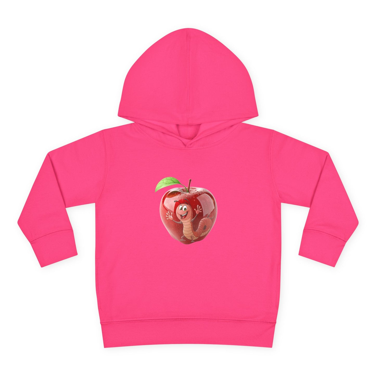 Cute Apple Toddler Pullover Fleece Hoodie - Cozy, Fun, Playful Kidswear, Perfect Gift for Birthdays, Play Dates, or Fall Outings