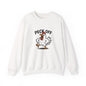 Crewneck Sweatshirt — 'Peck Off' Funny Angry Chicken Graphic
