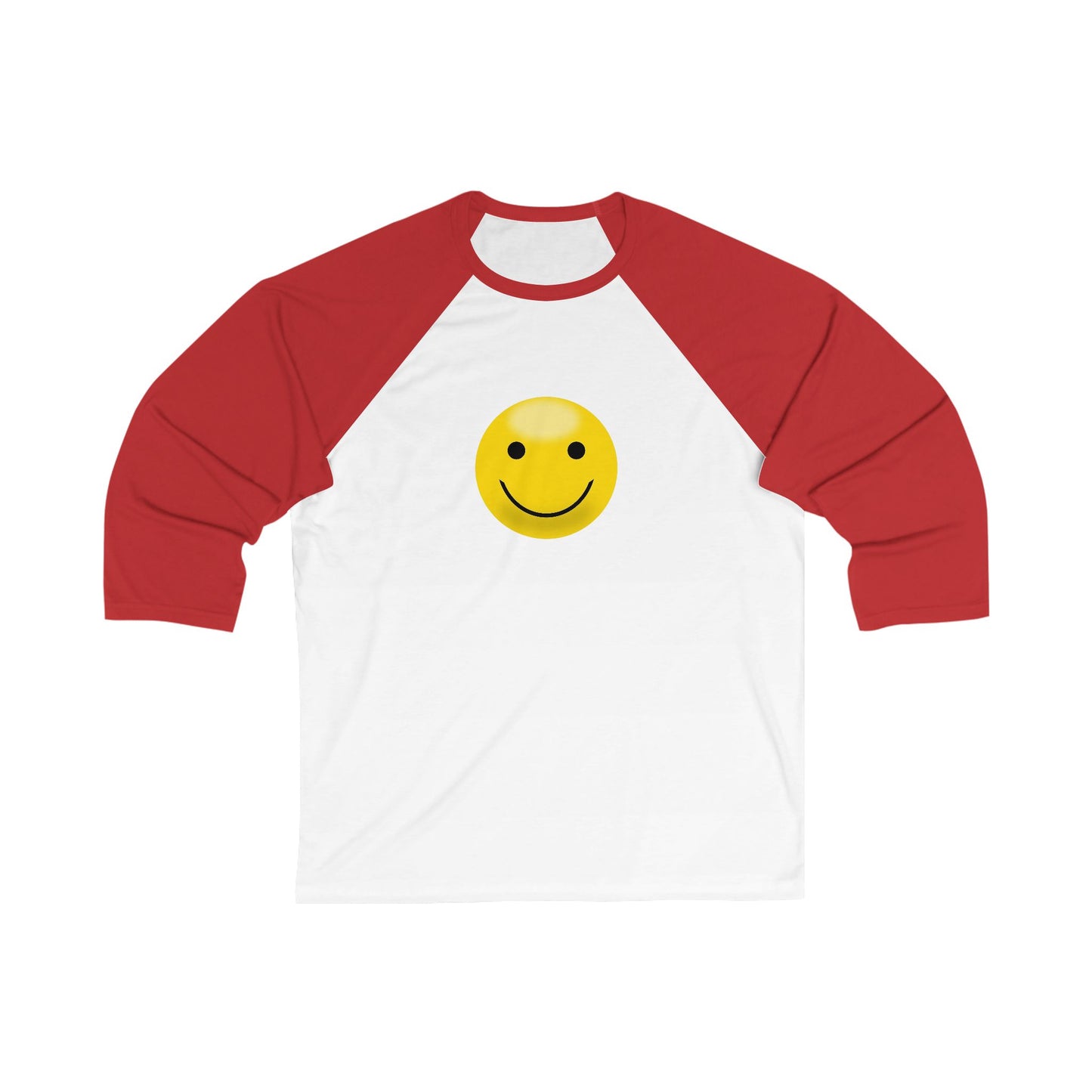 Smiley Face Unisex Baseball Tee, 3/4 Sleeve Shirt, Casual Top, Gift for Her, Unisex Apparel, Summer Fashion, Fun Everyday Wear