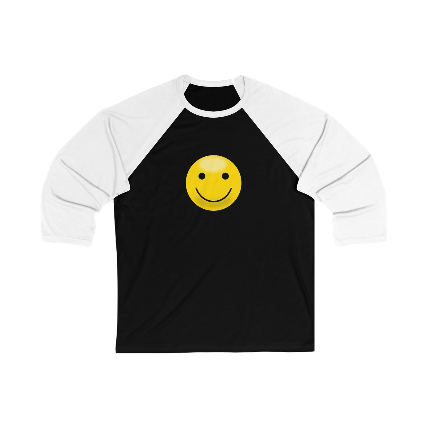 Smiley Face Unisex Baseball Tee, 3/4 Sleeve Shirt, Casual Top, Gift for Her, Unisex Apparel, Summer Fashion, Fun Everyday Wear