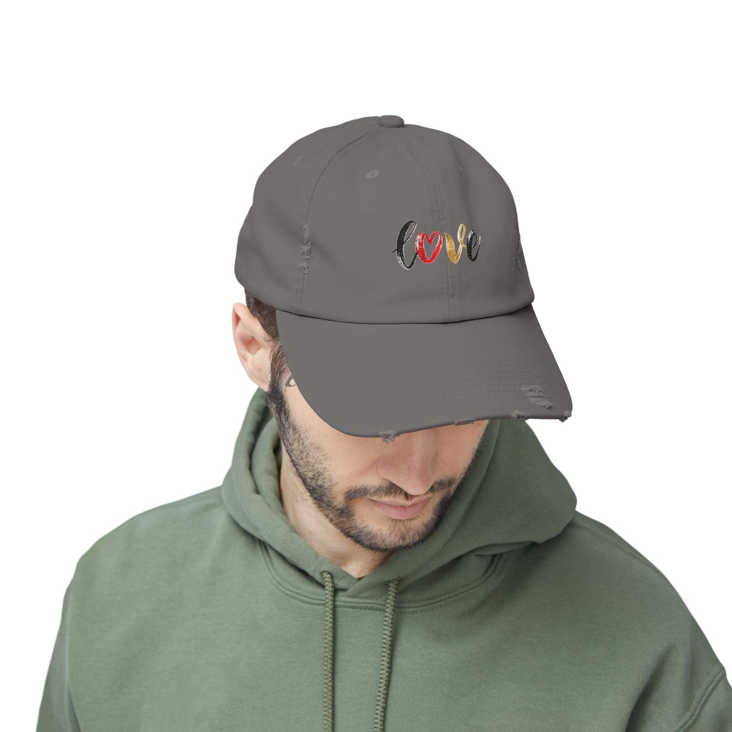 Distressed Love Cap - Casual Unisex Hat for Everyday Wear, Gift for Her, Summer Accessory, Trendy Streetwear, Distressed Cap