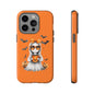 Halloween Ghost Phone Case, Cute Cat Ghost Case, Autumn Phone Cover, Spooky Season Gift, Trick or Treat Case