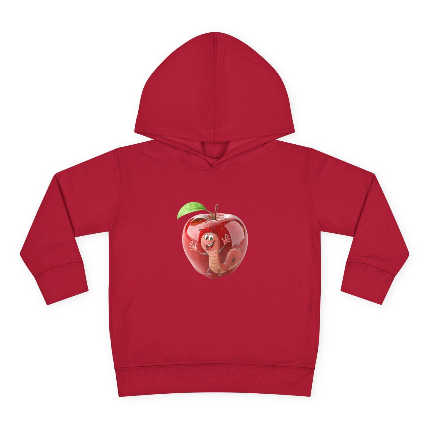 Cute Apple Toddler Pullover Fleece Hoodie - Cozy, Fun, Playful Kidswear, Perfect Gift for Birthdays, Play Dates, or Fall Outings