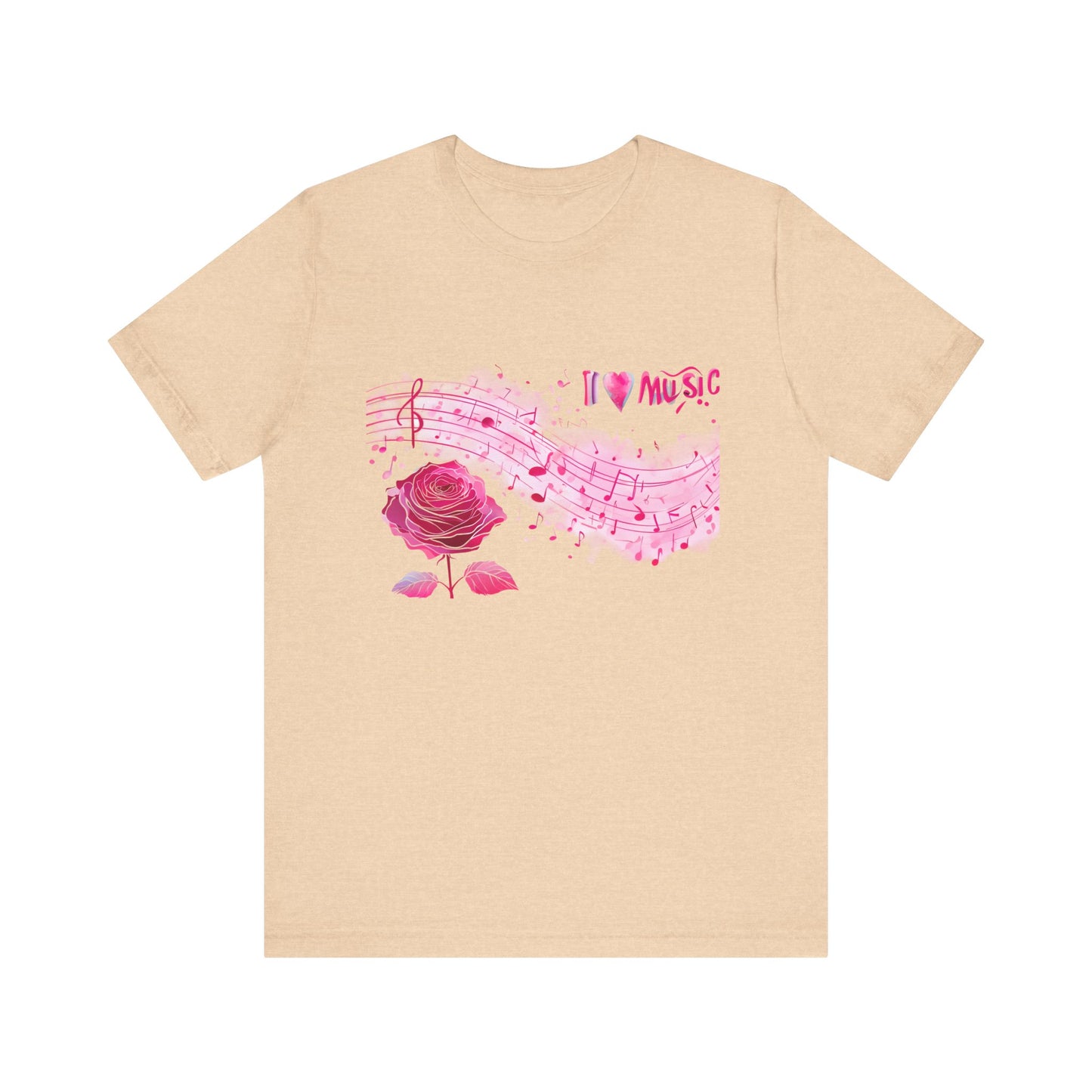 I Love Music Tee, Music Lover Shirt, Floral Music Notes Top