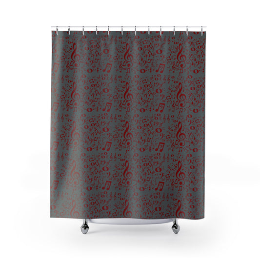 Musical Notes Shower Curtain | Perfect for Music Lovers, Unique Bathroom Decor, Gifts for Music Teachers, Home Styling, Artsy Style