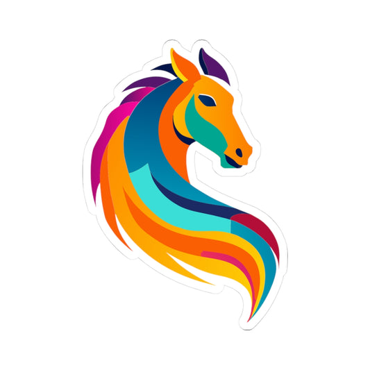 Vibrant Horse Kiss-Cut Stickers, Colorful Stickers for Laptop, Horse Decor, Gift for Animal Lovers, Vibrant Home Decor, Fun Art Stickers