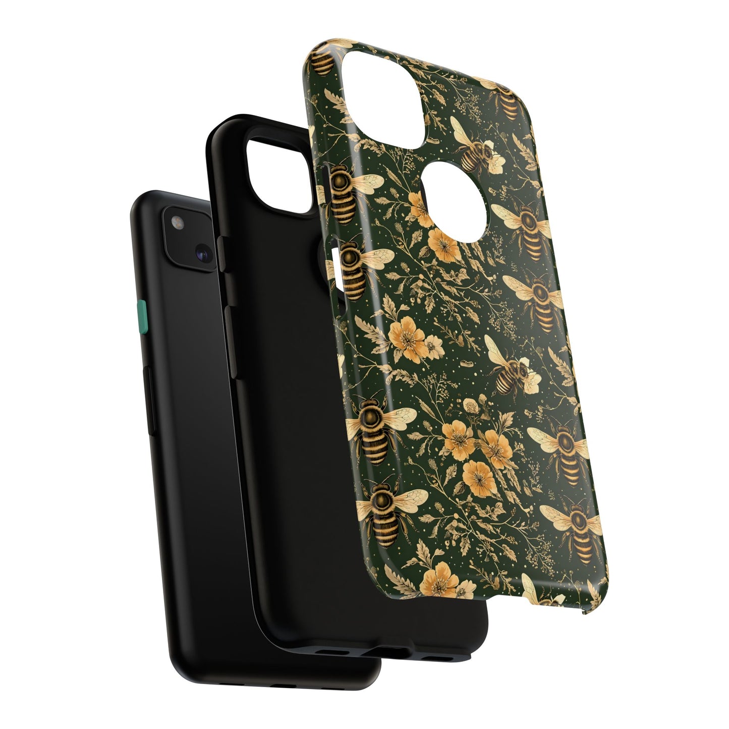 Nature-Inspired Phone Case, Tough Cases for Nature Lovers, Floral Bee Design, Eco-Friendly Gift, Summer Vibes, Trendy Phone Accessory,