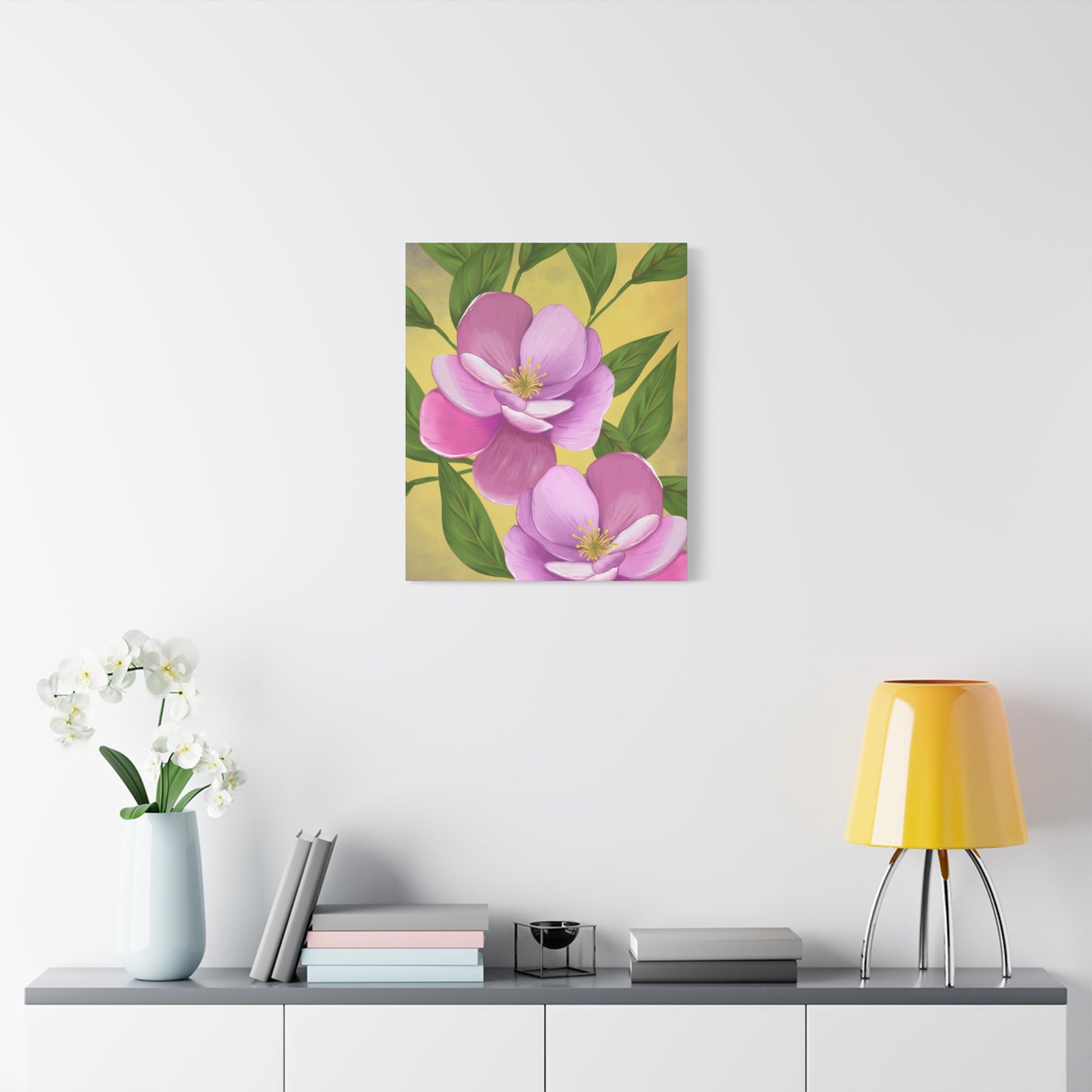Matte Canvas, Stretched, 1.25" Tulips Pink and Purple Flowers