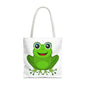 Cute Frog Tote Bag, Eco-Friendly Shopping Bag, Fun Gift for Kids, Frog Lovers, Bag for Nature Outings, Unique Frog Design