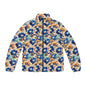 Floral Men's Puffer Jacket, Stylish Winter Coat, Nature-Inspired Outerwear, Trendy Layering Piece, Perfect for Gifting