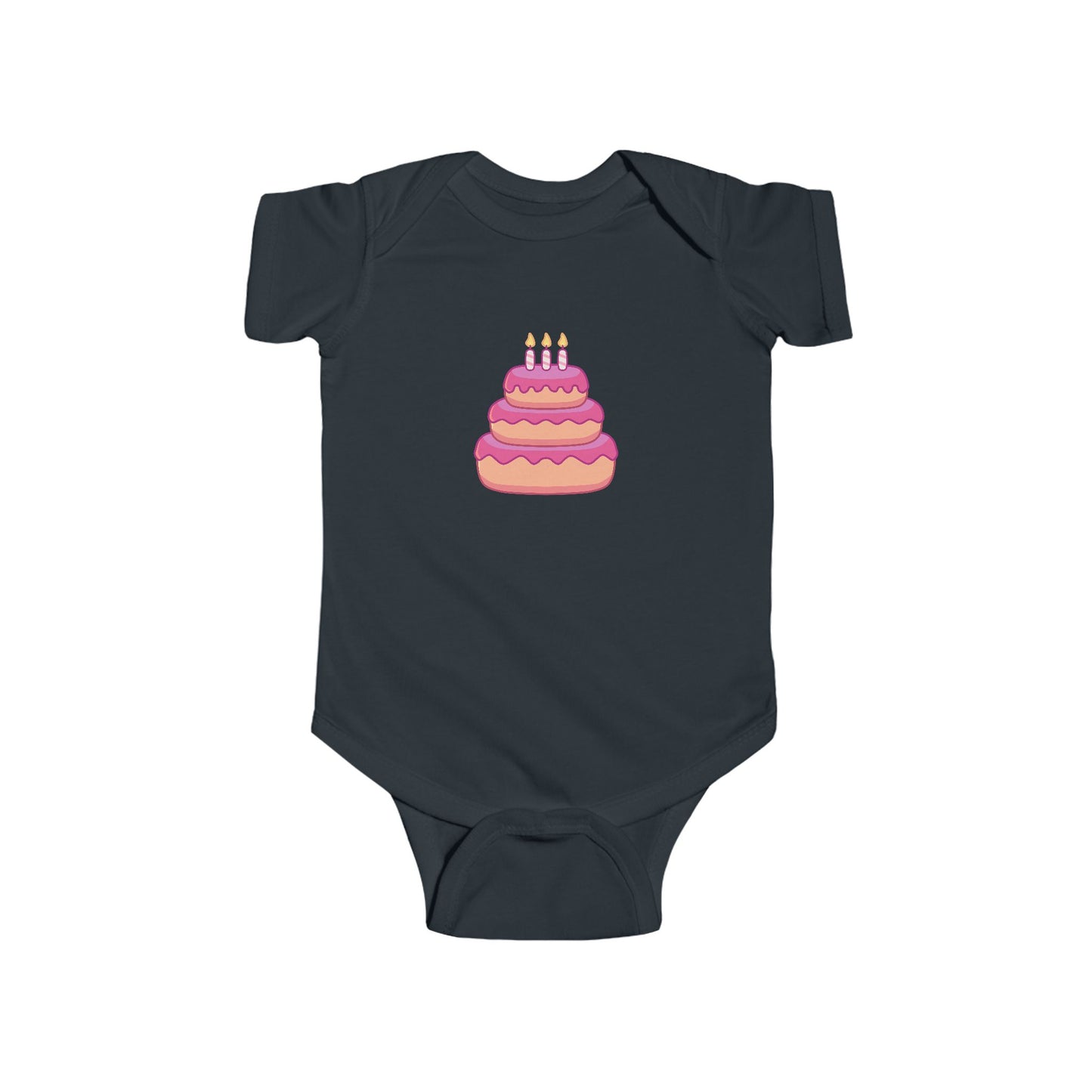 Cute Birthday Cake Infant Bodysuit, Baby Shower Gift, Newborn Outfit, First Birthday, Cake Illustration Baby Clothes