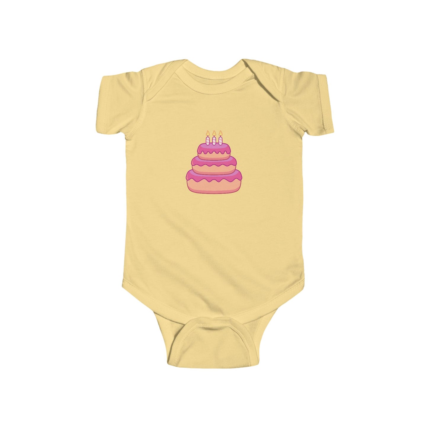 Cute Birthday Cake Infant Bodysuit, Baby Shower Gift, Newborn Outfit, First Birthday, Cake Illustration Baby Clothes