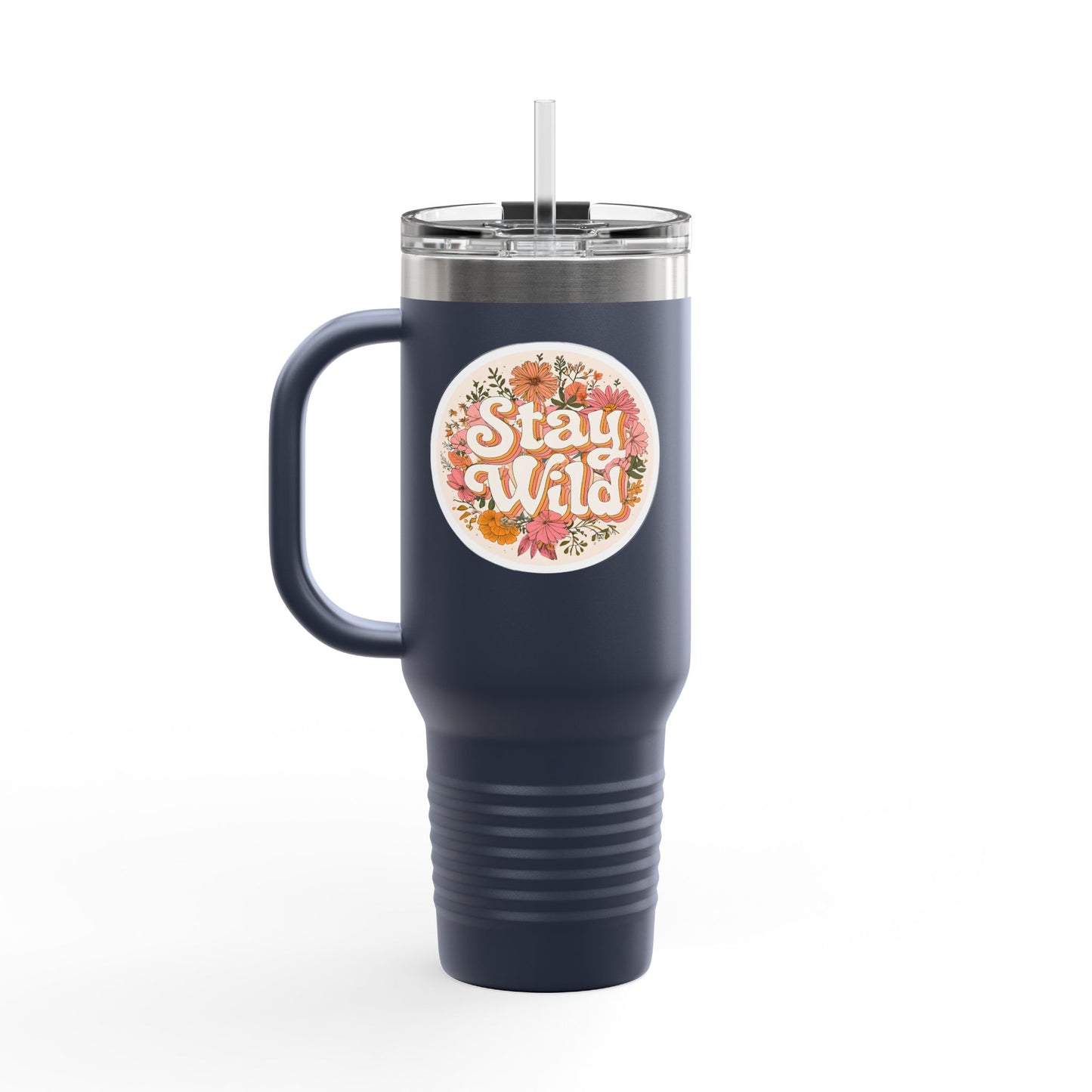 Stay Wild Floral 40oz Insulated Travel Mug