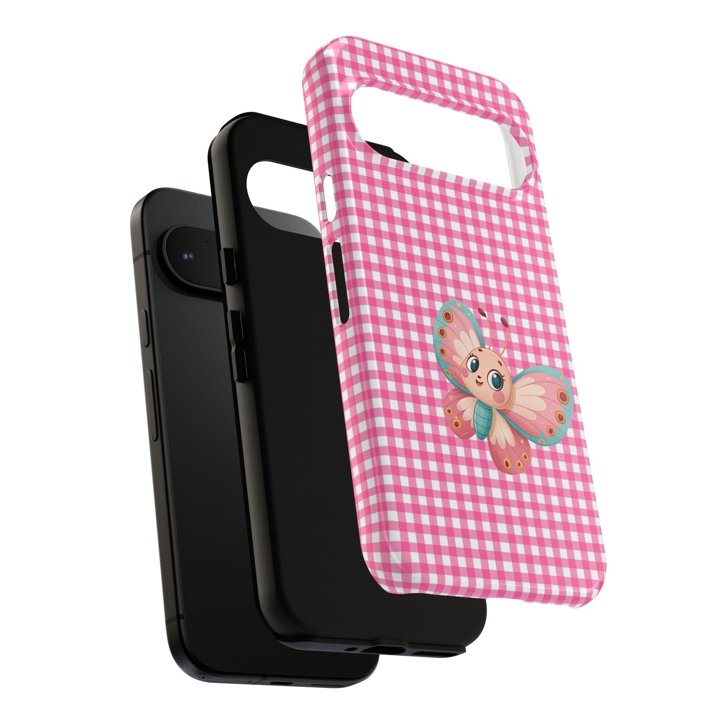 Cute Butterfly Phone Case, Tough Cases, Floral Phone Accessory, Gift for Her, Spring Fashion, Kids' Birthday Present, Pastel Aesthetic