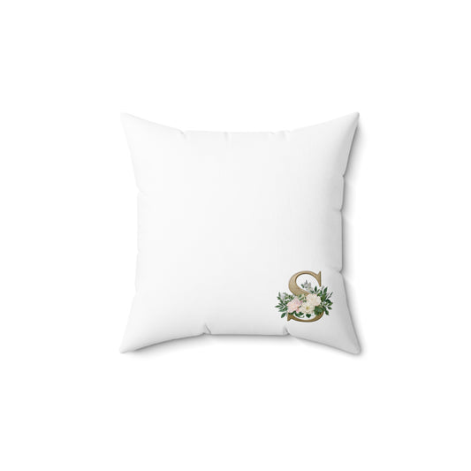 Personalized Floral Initial Pillow, Customized Home Decor, Wedding Gift, Monogrammed Cushion, Housewarming Gift, Self-Care Accent