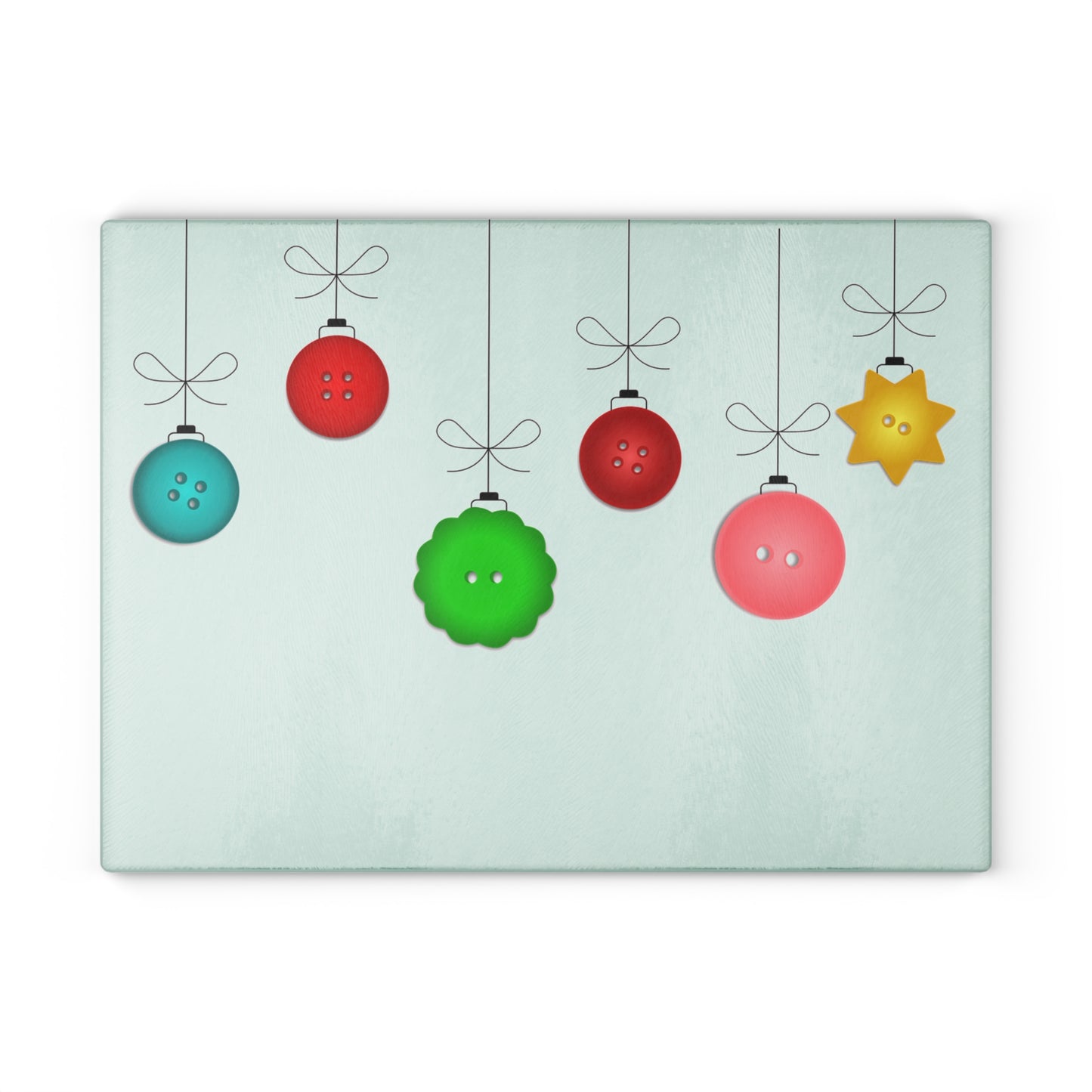 Holiday Ornament Glass Cutting Board, Christmas Gift, Kitchen Decor, Festive Cooking, Holiday Baking, Unique Housewarming