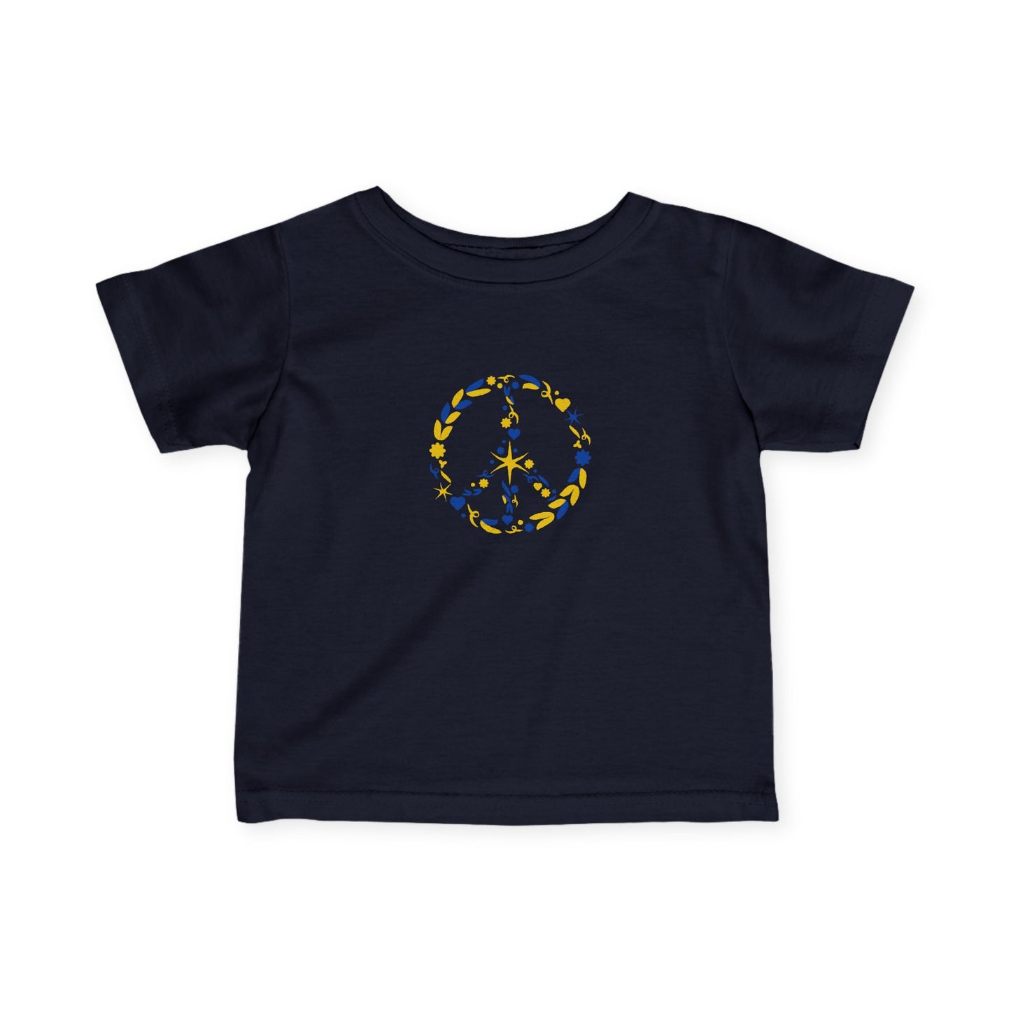 Infant Peace Symbol Tee, Baby Shirt, Toddler T-Shirt, Cute Infant Apparel, Gift for New Parents, Kids' Fashion