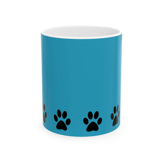 Paw Print Ceramic Mug - Ideal for Pet Lovers, Dog Owners, Animal Enthusiasts, Gift for Pet Birthdays, Cozy Coffee Moments, Kitchen Decor