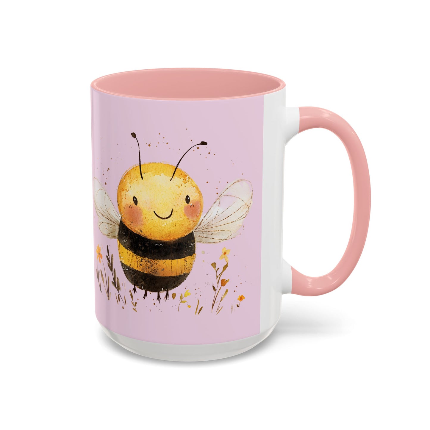 Cute Bee Accent Coffee Mug for Nature Lovers, Fun Bee Design, Gift for Friends, Bee Themed Kitchenware, Bee Lover's Mug