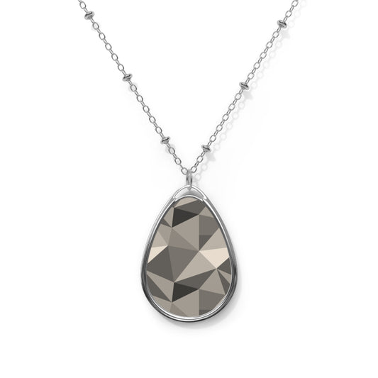 Elegant Geometric Oval Necklace, Modern Minimalist Jewelry, Gift for Her, Everyday Wear, Unique Statement Piece