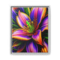 Vibrant Neon Floral Matte Canvas Print — Framed Wall Art